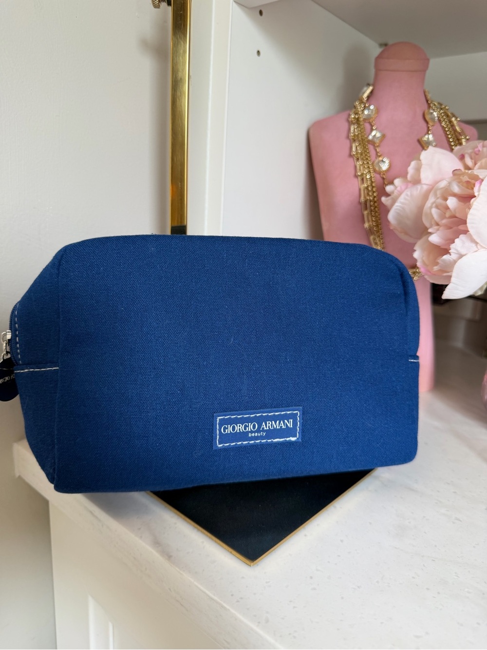 Giorgio Armani Men’s Blue Canvas Toiletry Bag